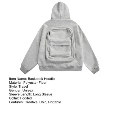 BackPack Hoodie - 2in1 Hoodie with Built-In Backpack